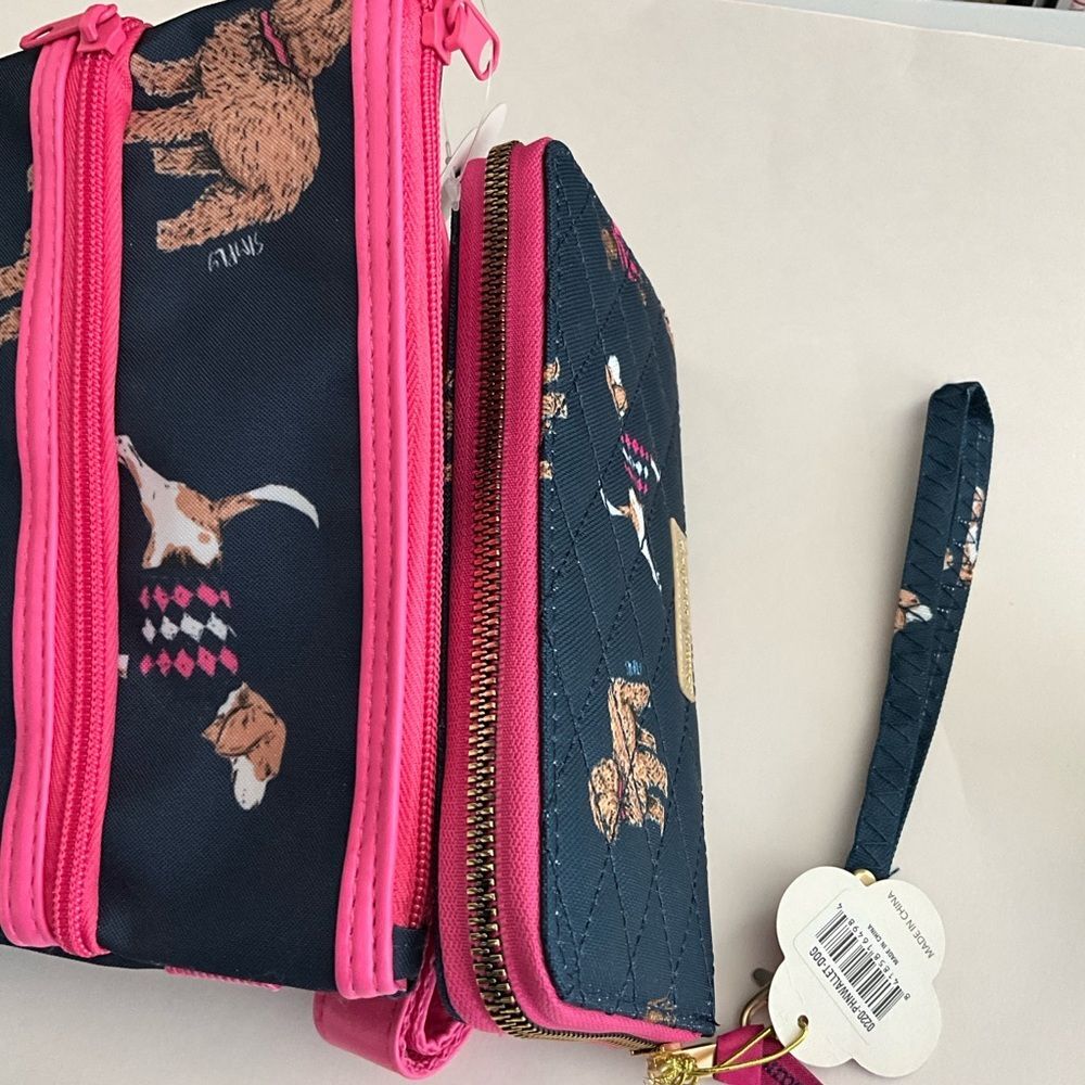 Simply Southern Dog Crossbody & Zip Around Wallet Navy and Pink - Picture 7 of 11